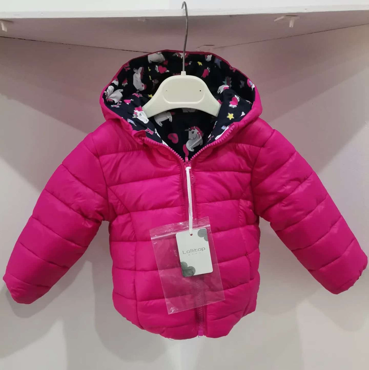 Piumino double face bambina reversibile - lato reversibile