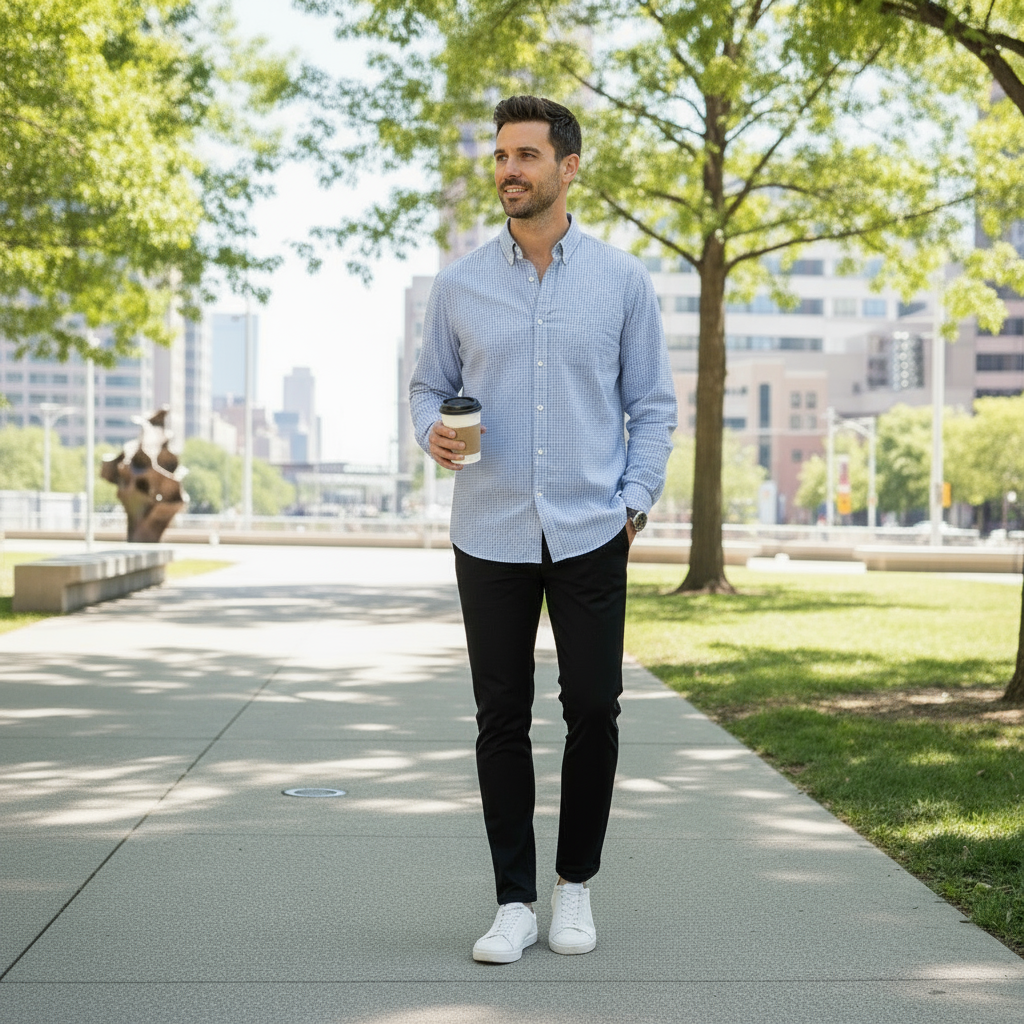 Pantalone classico uomo elegante versatile - vista frontale