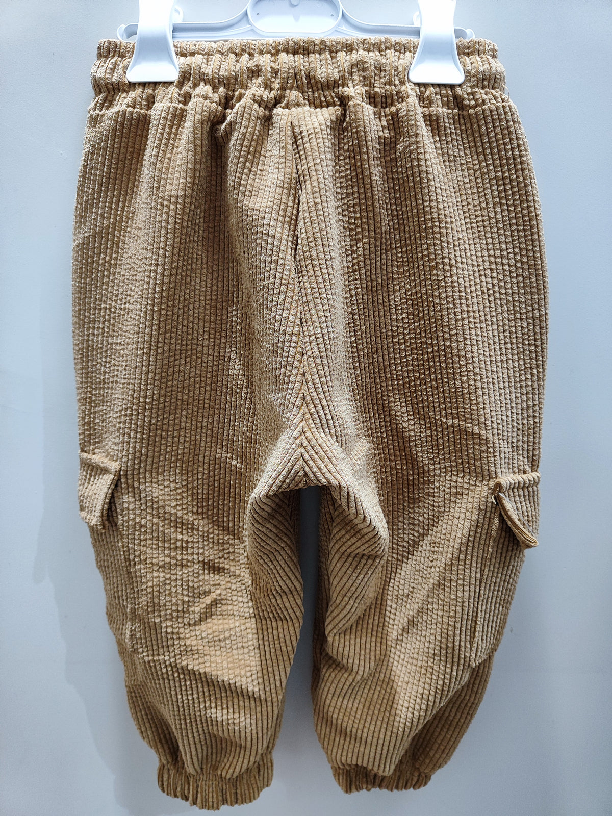 Pantalone cargo bambini velluto beige Made in Italy - vista posteriore