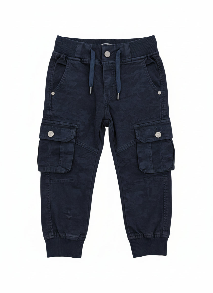 Pantalone cargo invernale bambini blu - dettaglio tasche cargo