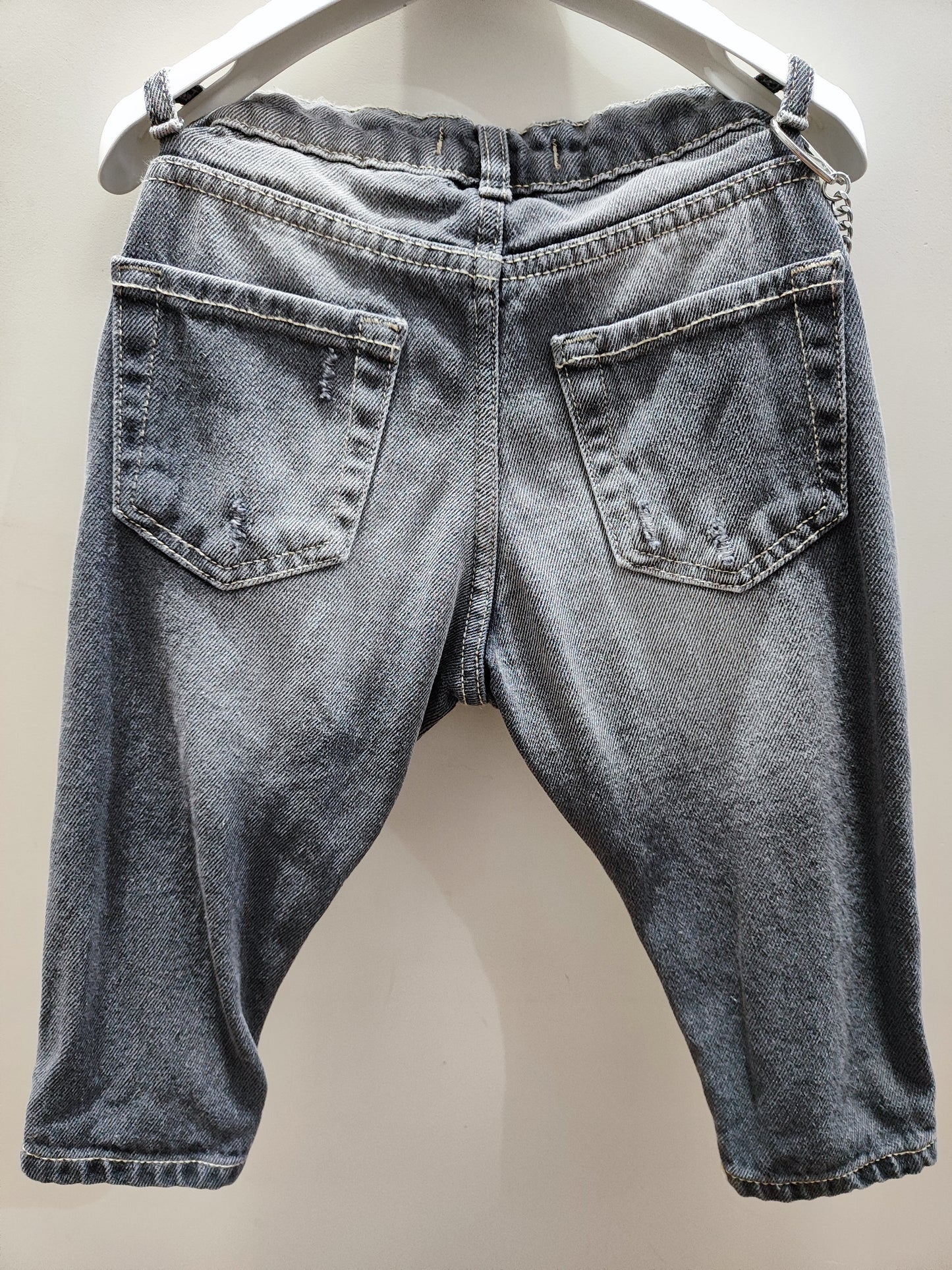 Jeans baby nero consumato Made in Italy 12-36 mesi - vista posteriore