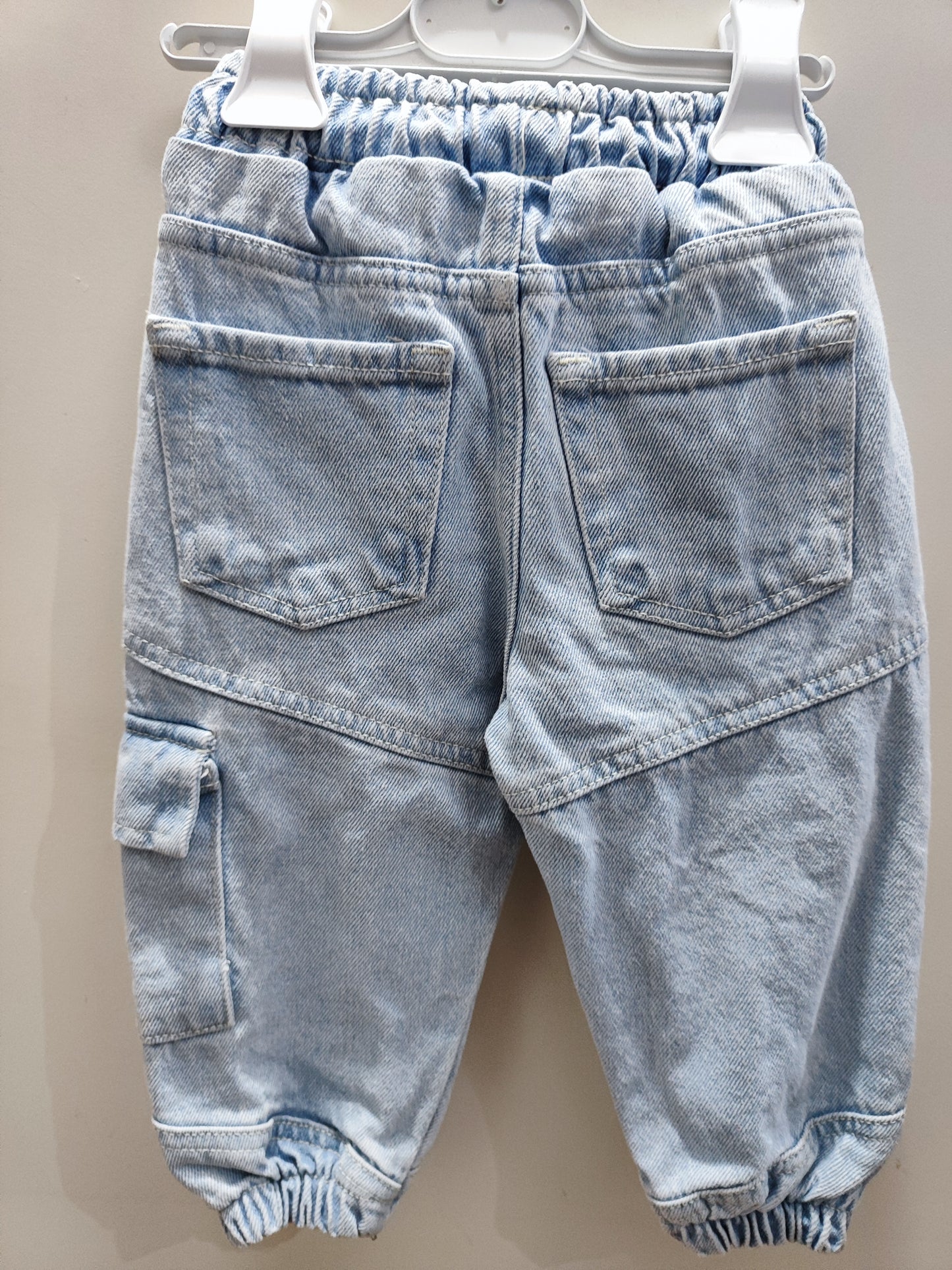 Jeans cargo baby chiaro Made in Italy 12-36 mesi - vista posteriore