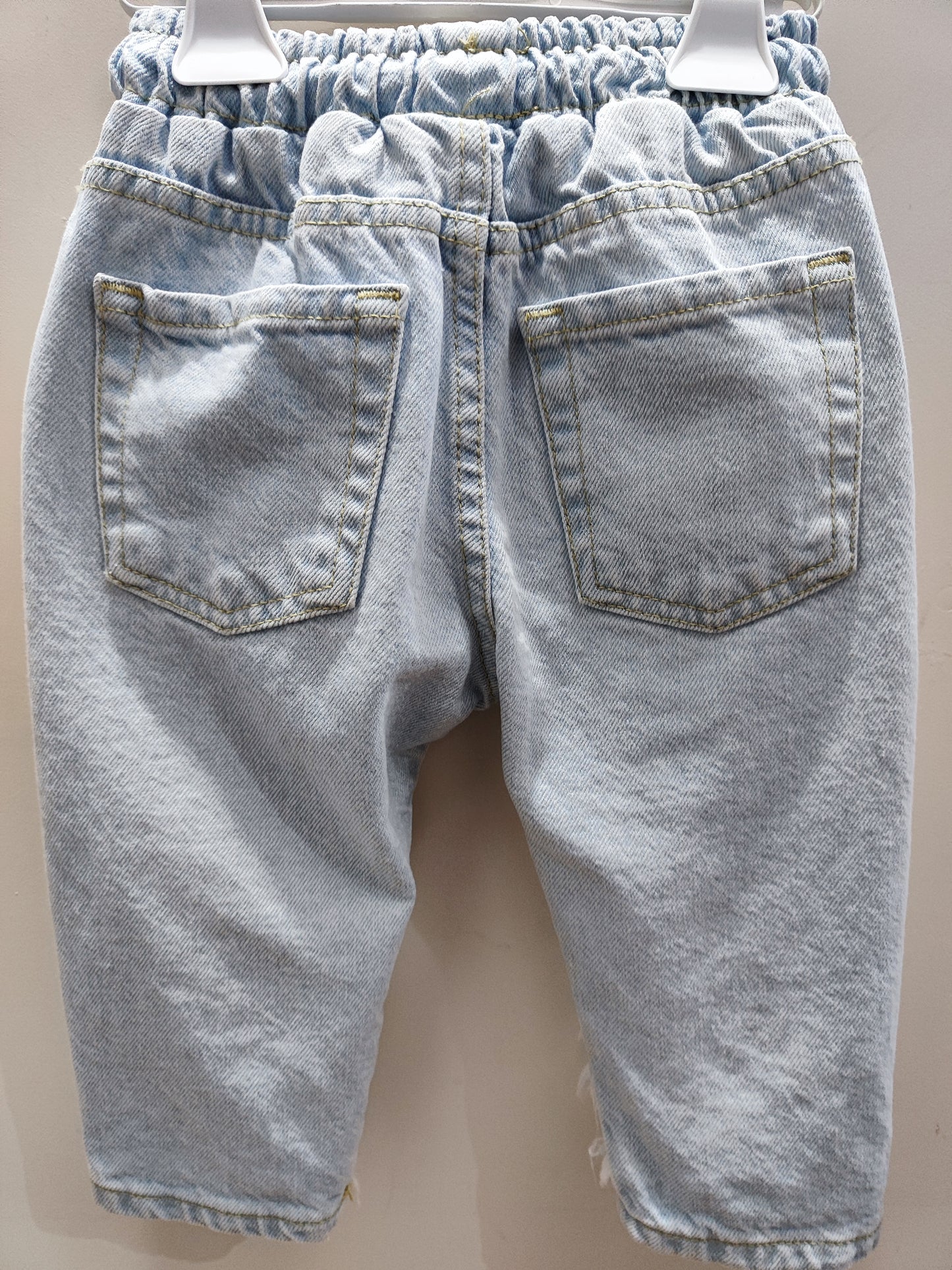 Jeans baby con strappi chiaro Made in Italy 12-36 mesi - vista posteriore