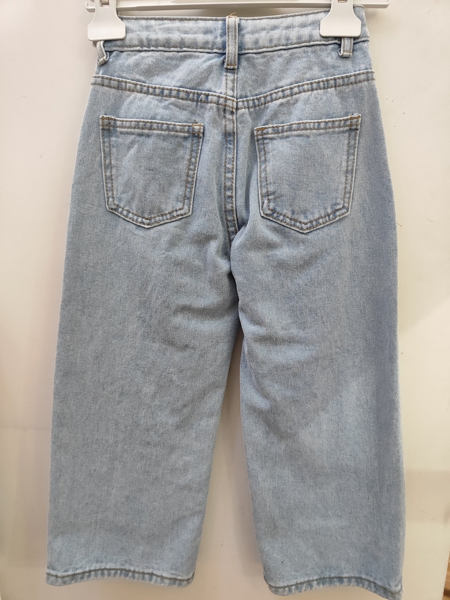 Jeans Bambina con Stampe e Strass Made in Italy – Nero e Chiaro
