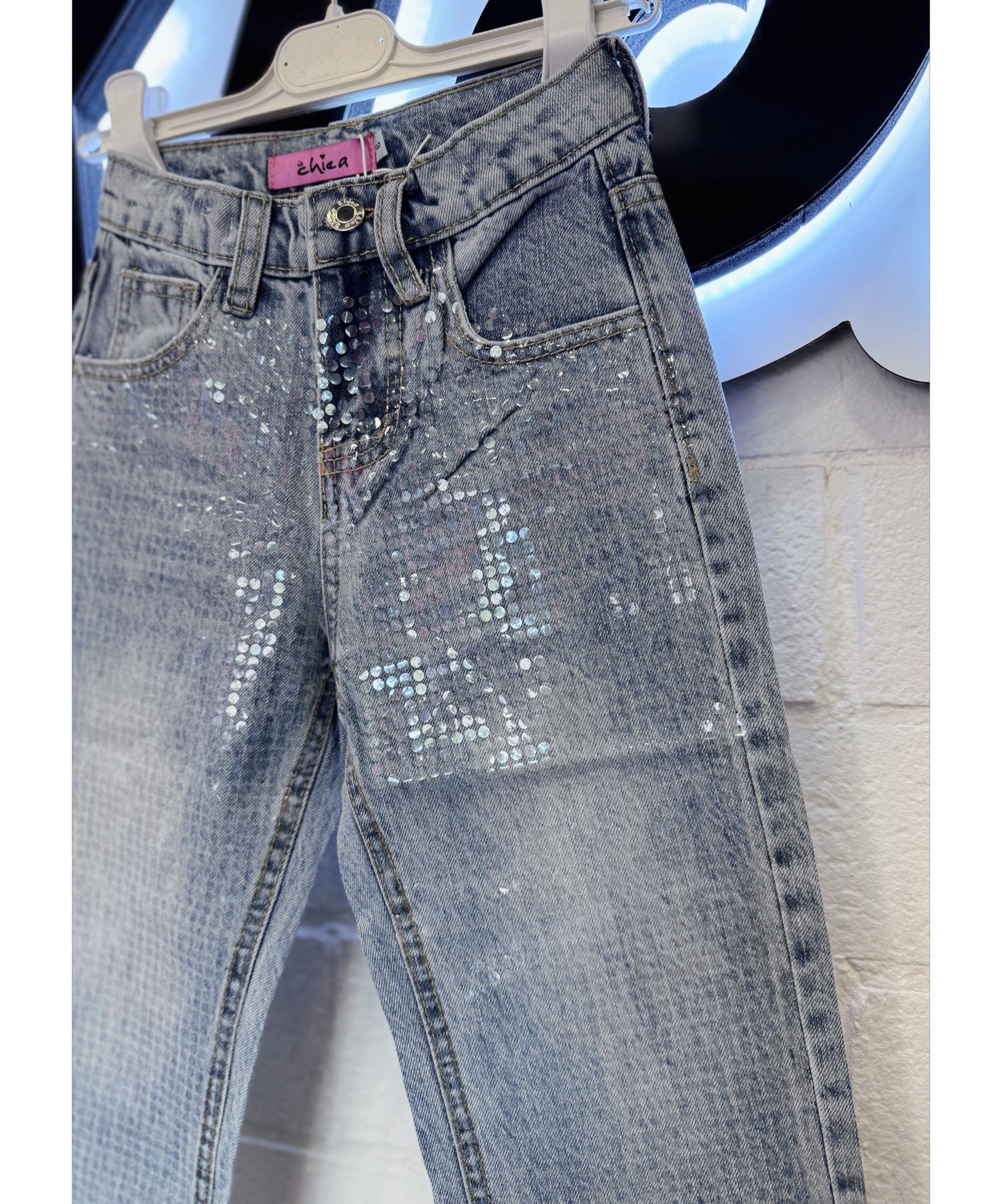 Jeans da Bambina Pailettato