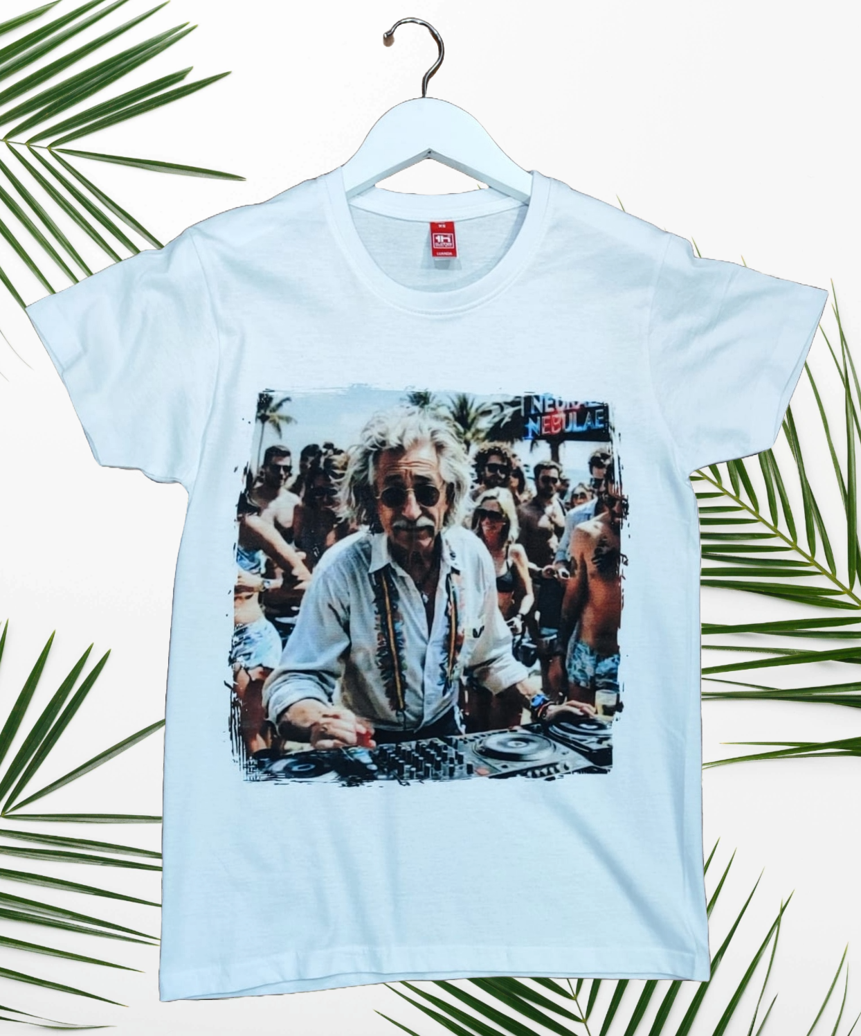 T-shirt DJ Einstein Made in Italy Unisex Cotone Stampa Divertente