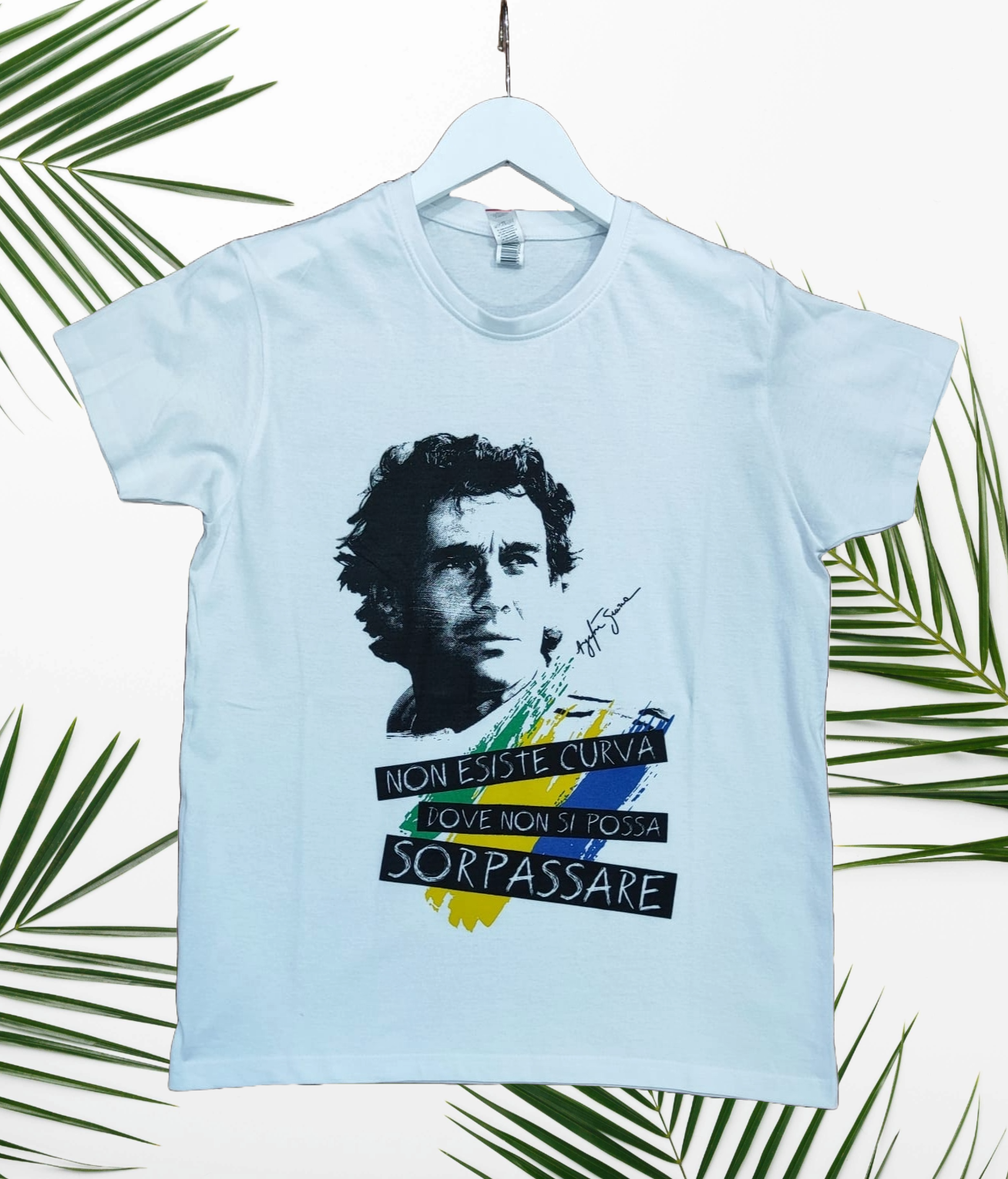 T-Shirt Made in Italy con stampa " AYRTON SENNA "