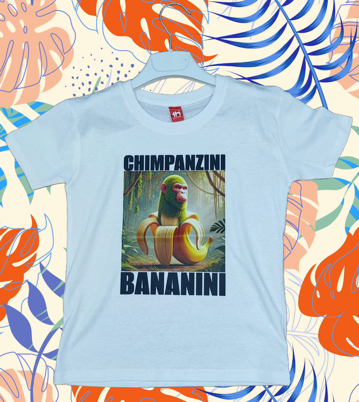 T-Shirt da Bambini BrainRot " CHIMPANZINI BANANINI " - Cotone 100% Made in Italy - T-Shirt Meme Virale