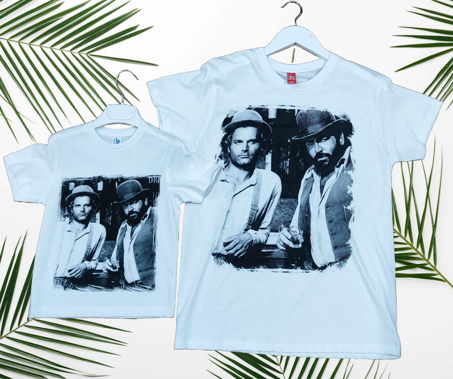 T-Shirt MiniMè da Bambini ed Adulti " BUD SPENCER E TERENCE HILL " - Cotone 100% Made in Italy - T-Shirt Virale