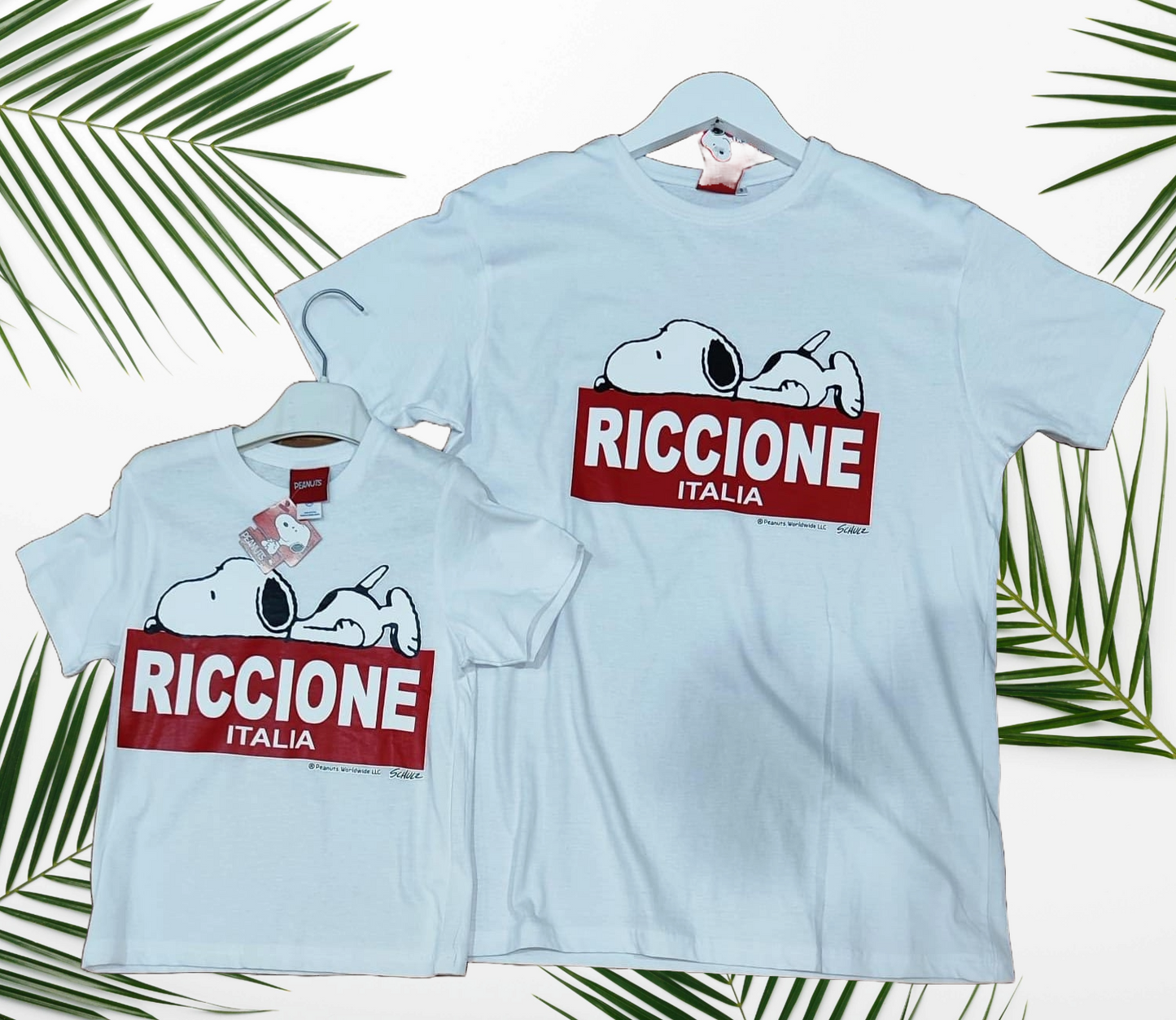 T-Shirt MiniMè da Bambini ed Adulti " SNOOPY A RICCIONE " - Cotone 100% Made in Italy - T-Shirt Virale