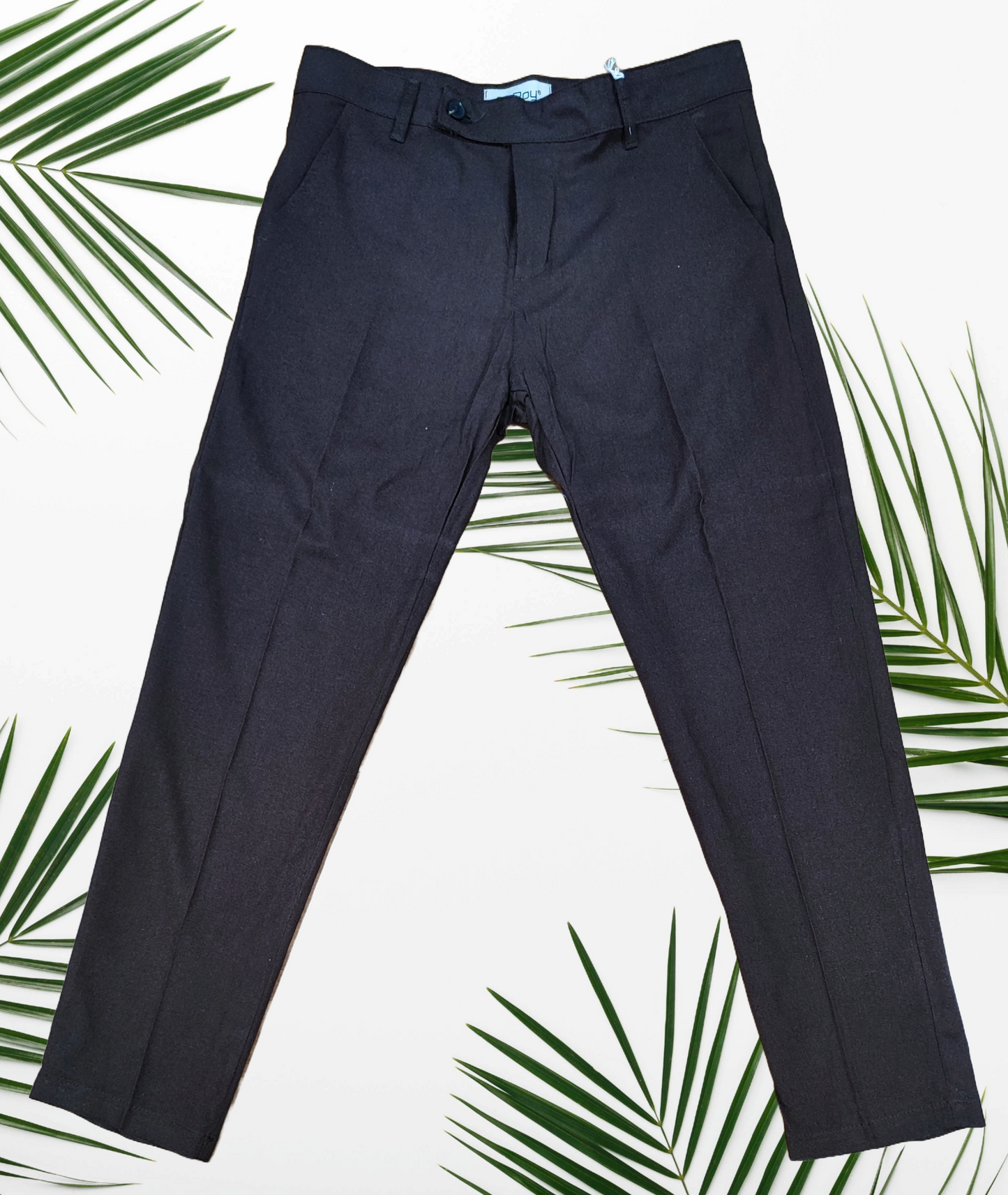 Pantaloni Uomo eleganti in lino e viscosa con bottone decentrato - Beige, Marrone scuro, Marroncino, Nero, Blu, Bianco, Rosso Bruciato