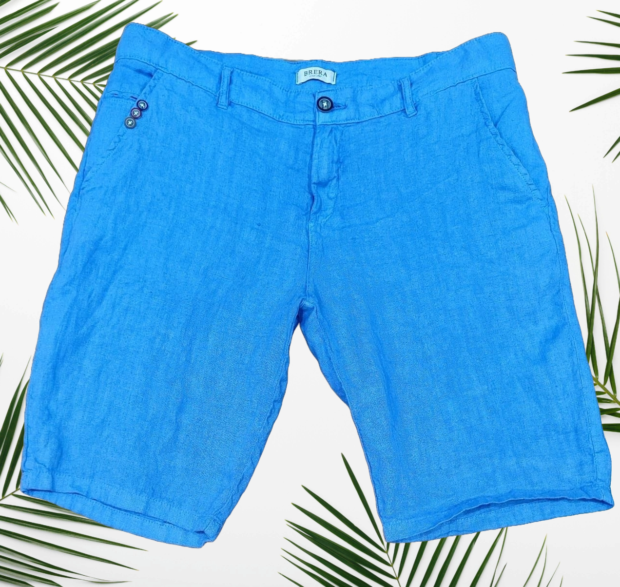 Pantaloncino Casual Uomo in Lino made in Italy, 3 Colori - Taglie 44 - 56