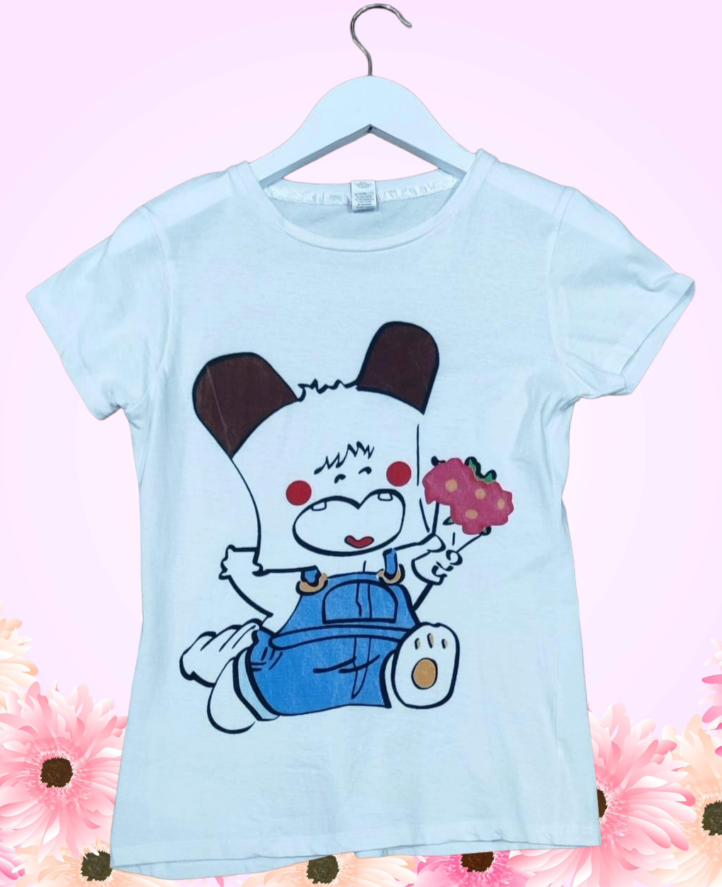 Maglietta Donna “Spank con Mazzo di Fiori” - T-Shirt Estiva Made in Italy