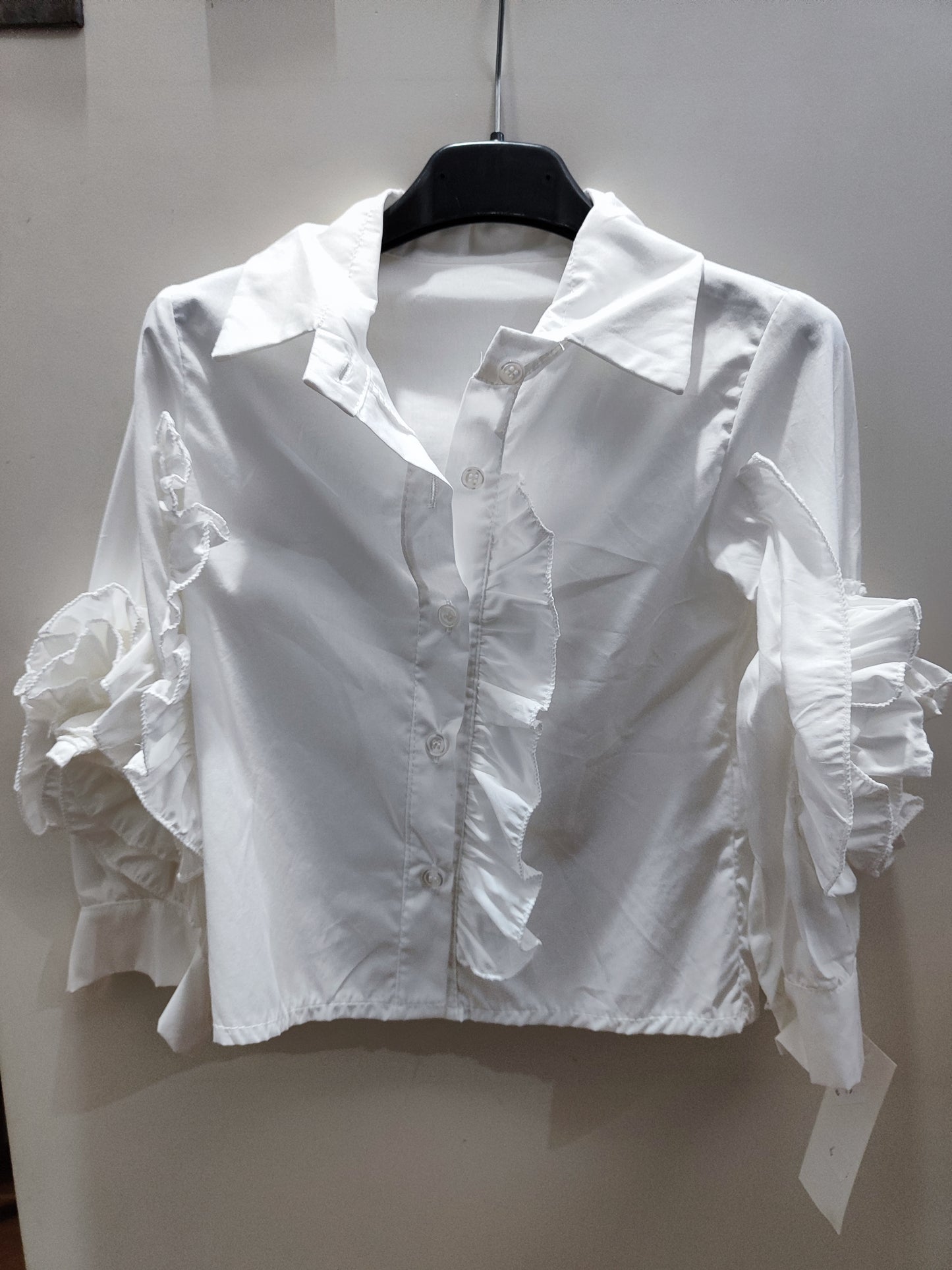 Camicia Made in Italy da Bambina con Rouches a forma di Rosa