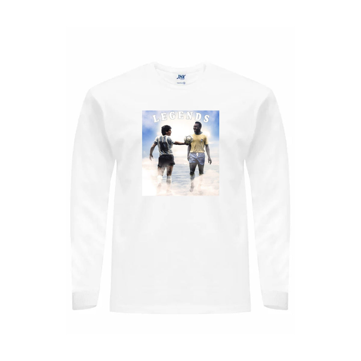 Maglia Manica Lunga Maradona e Pelé Made in Italy – Bianco e Nero | Adulti e Bambini