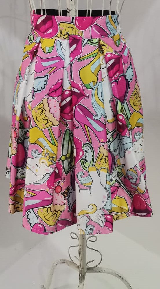 Gonna Mini Me Stampa Unicorno – Bambina e Adulti Made in Italy