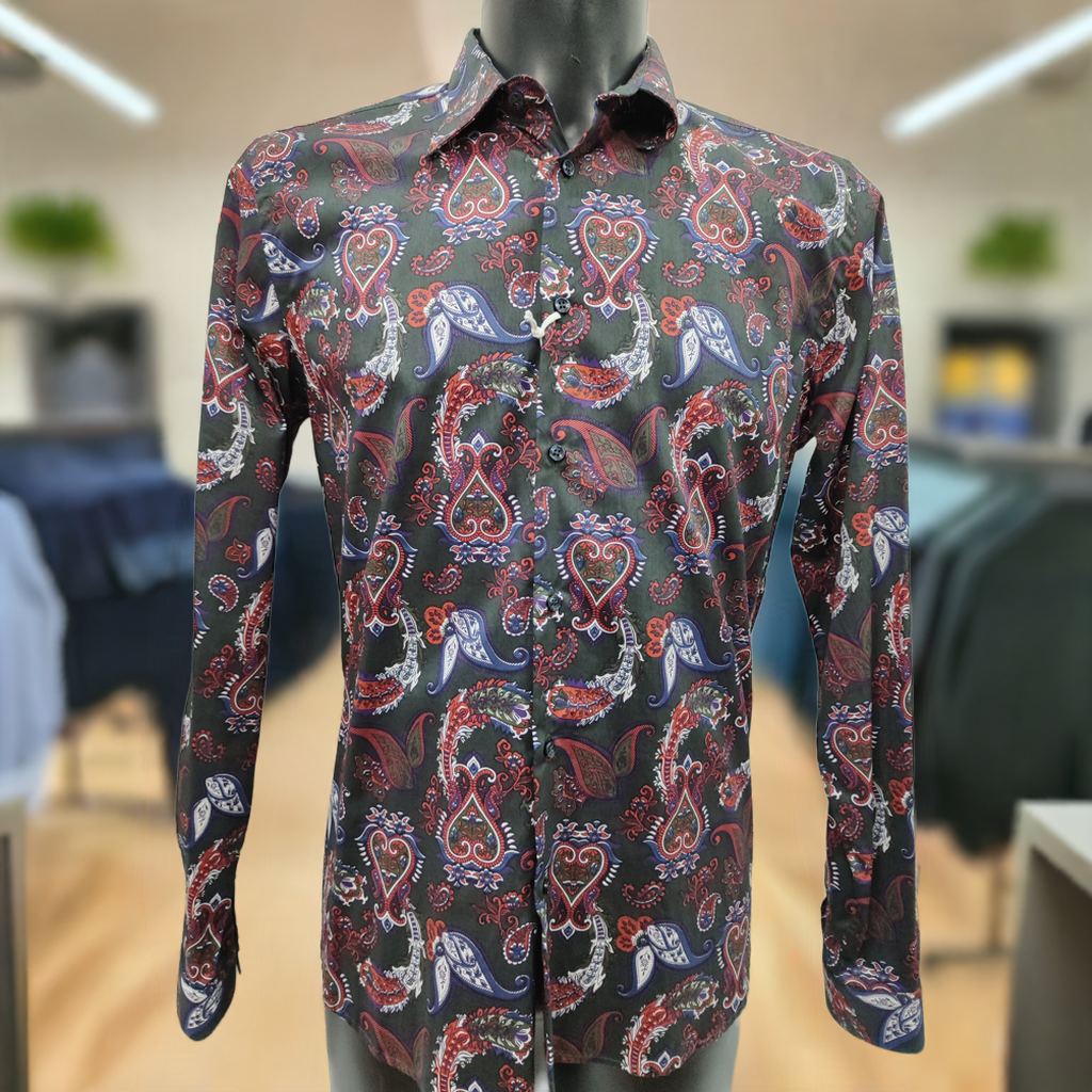Camicia Uomo Victor Cool Verde – Fantasia Damascata Elegante