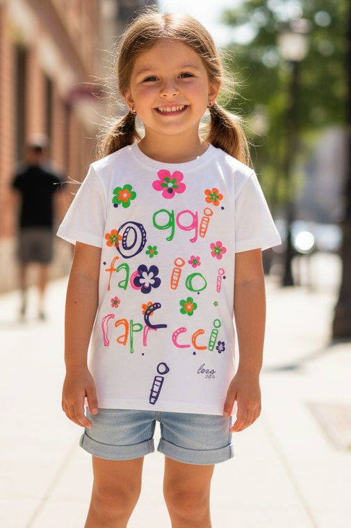 T-shirt Bambina "Oggi Faccio i Capricci" – Cotone 100% Made in Italy