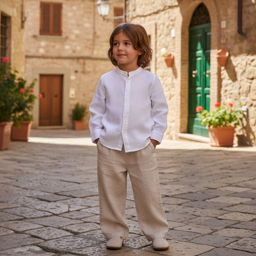 Camicia in Lino Bambino – Made in Italy
