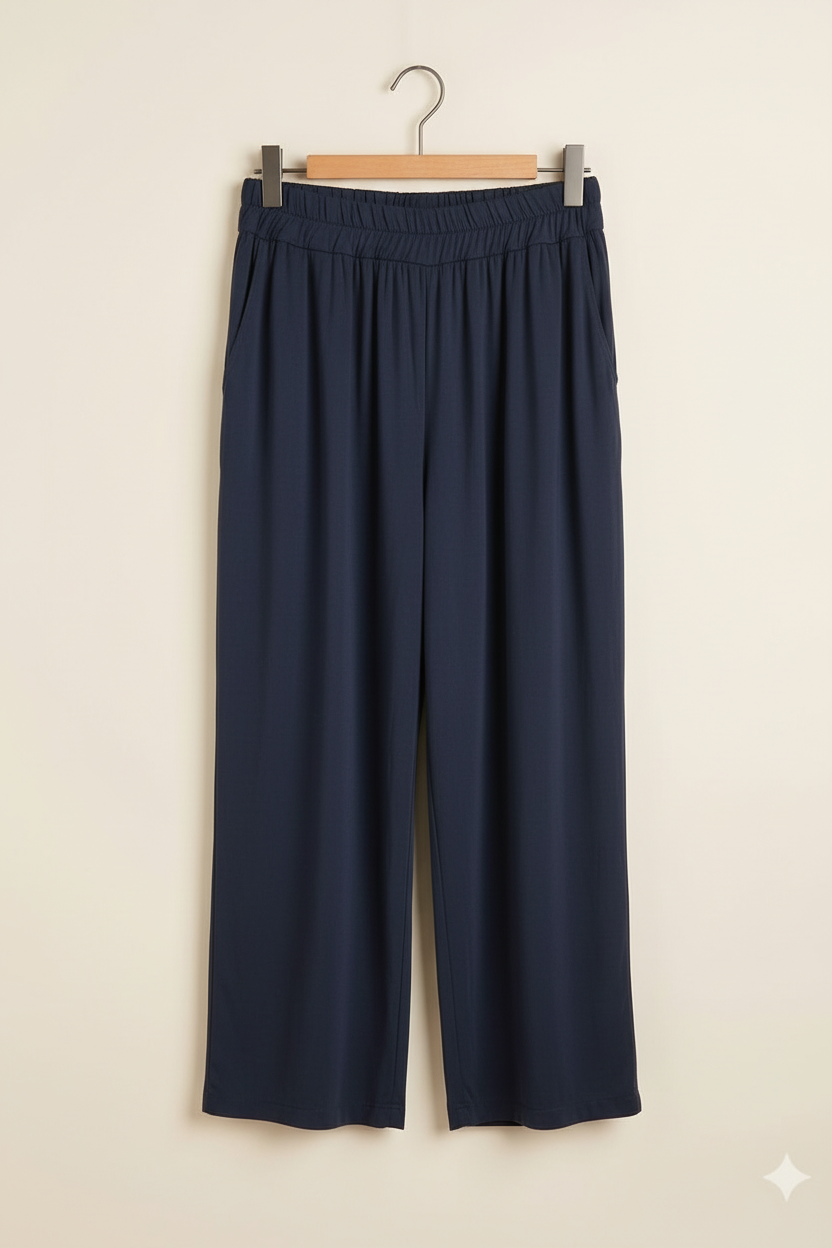 Pantalone Blu in Satin - I NARCISI