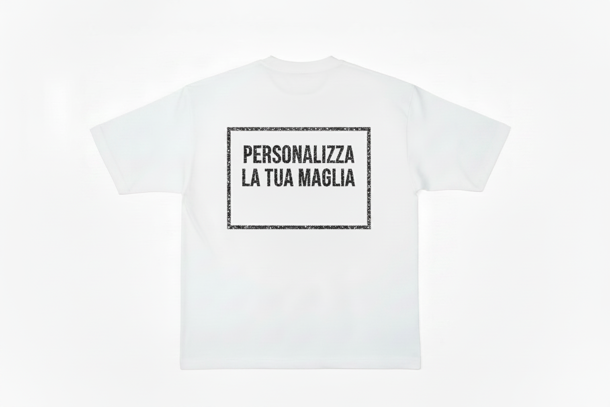 Maglia Scritte Virali Personalizzabile con Stampa Brillantinata