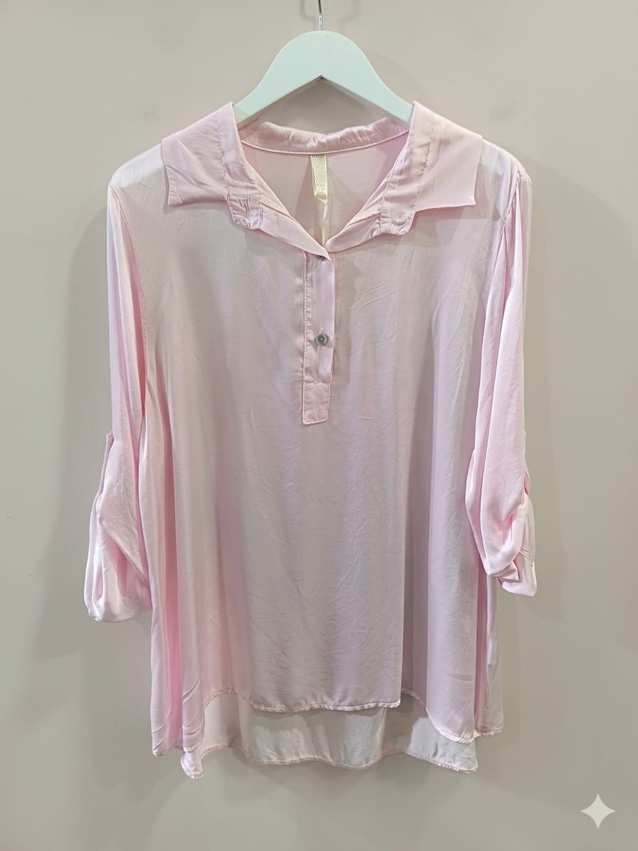 Camicia Satin Donna Made in Italy – Taglia Unica