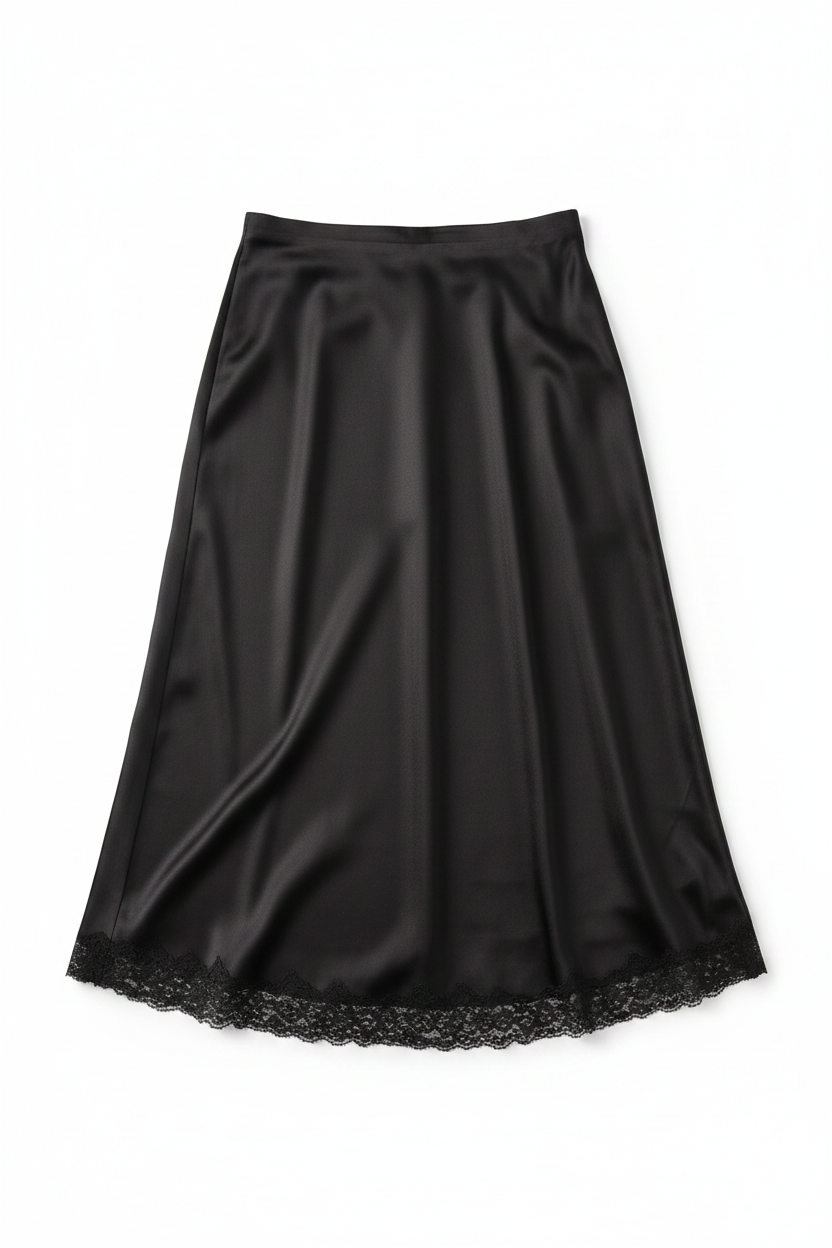 Gonna Lunga in Satin Elegante - Made in Italy