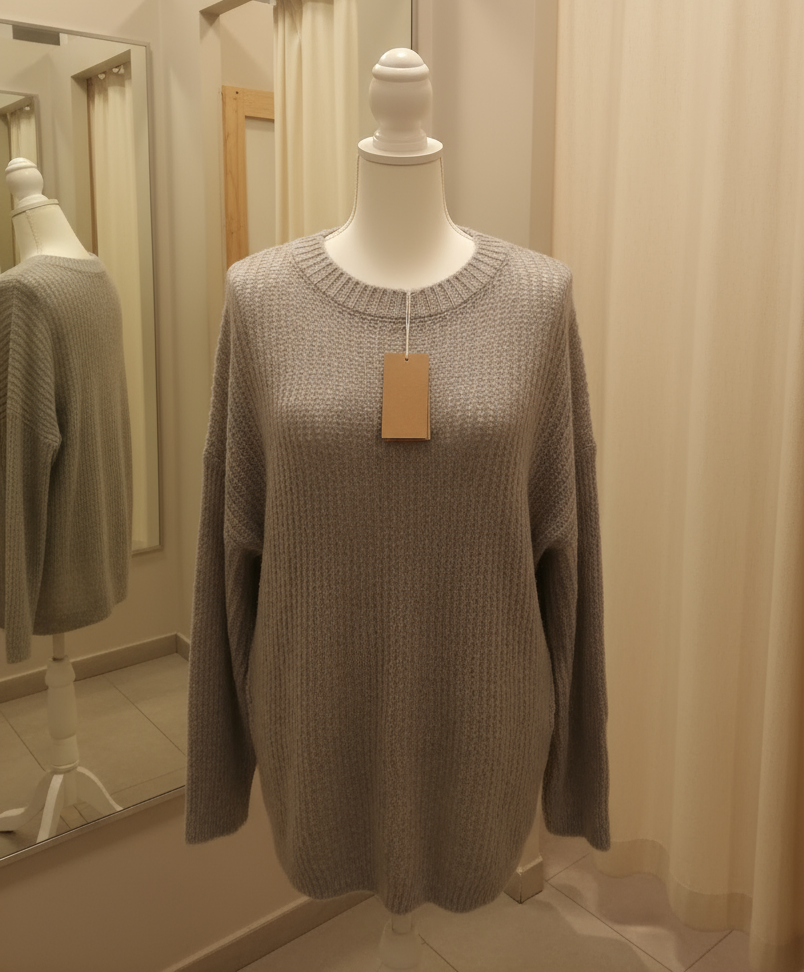 Maglione Over Donna Grigio – Morbido Caldo Versatile Look Casual Chic