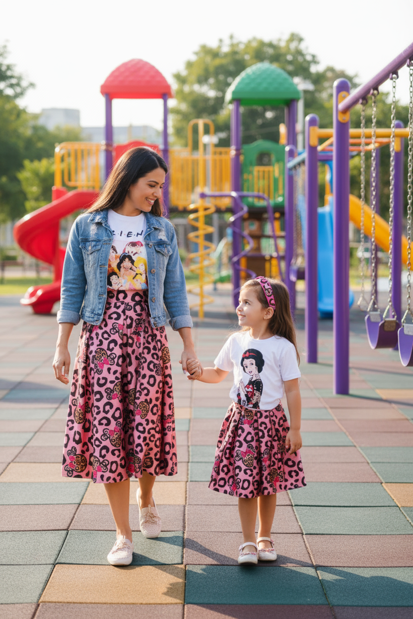 Gonna Mini ME' Rosa con Stampa Minnie Maculata