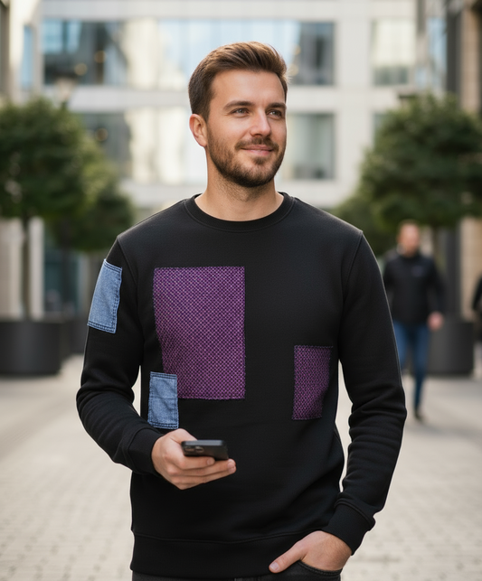 Felpa Uomo con Patch Grafica – Stile Street Invernale