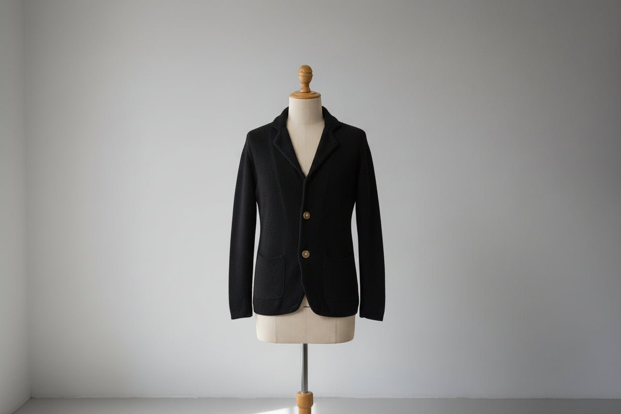 Cardigan Uomo Cotone Nero e Bianco – Maniche Lunghe