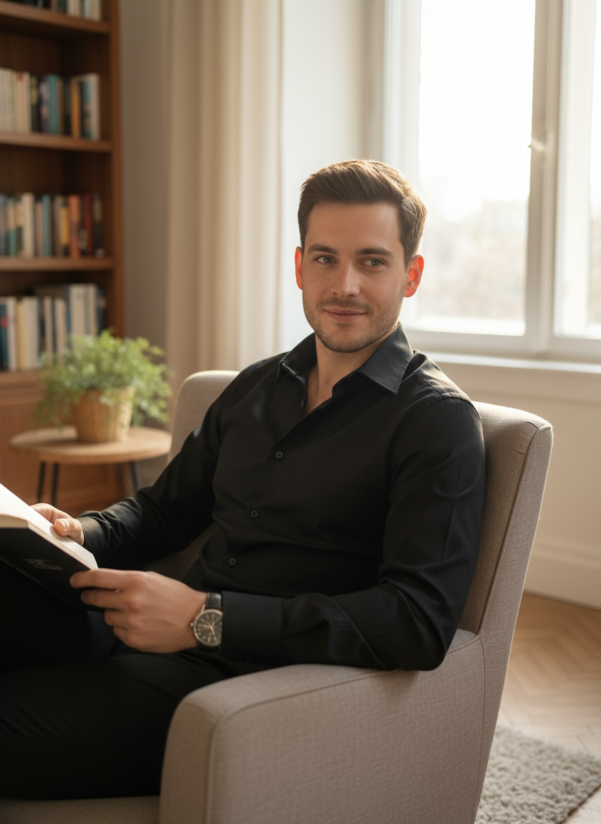 Camicia Uomo Nera in Cotone – Eleganza Classica Versatile