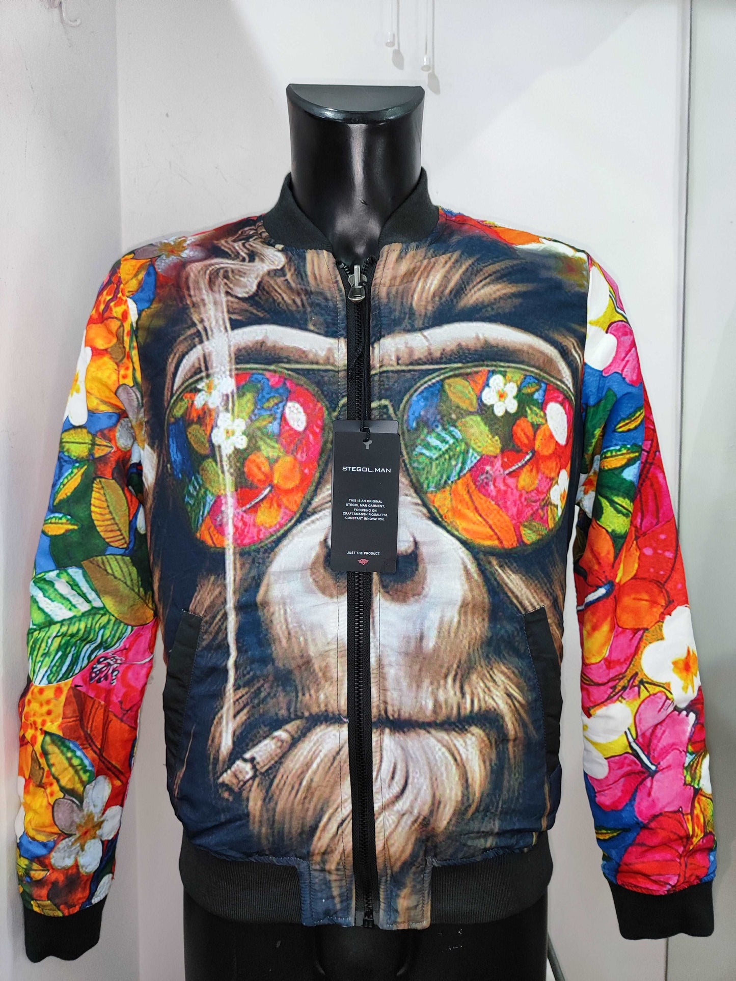 BOMBER DOUBLE FACE NERO/FANTASIA