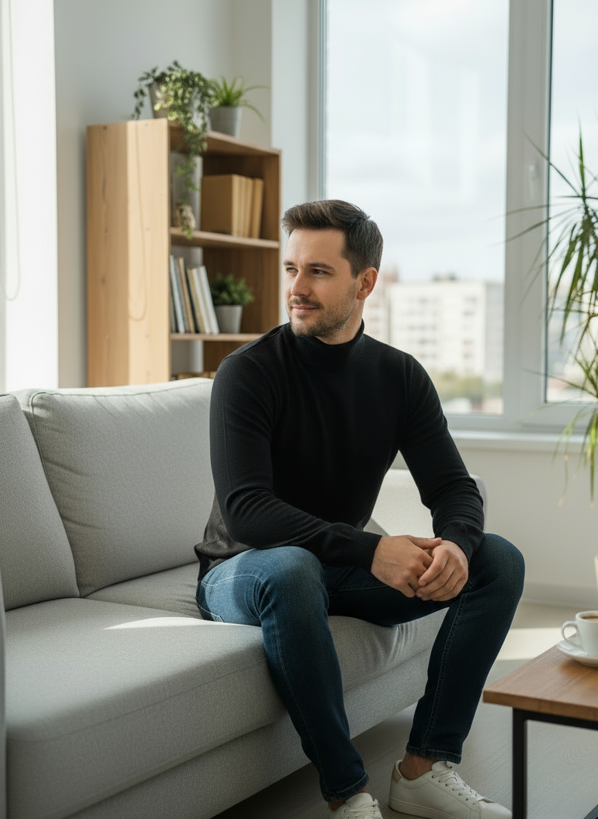Lupetto Invernale Uomo a Manica Lunga, Caldo e Confortevole