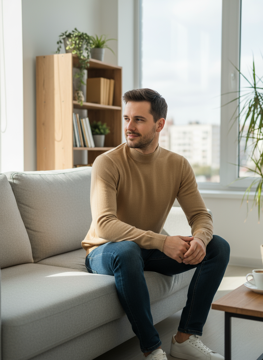 Lupetto Invernale Uomo a Manica Lunga, Caldo e Confortevole