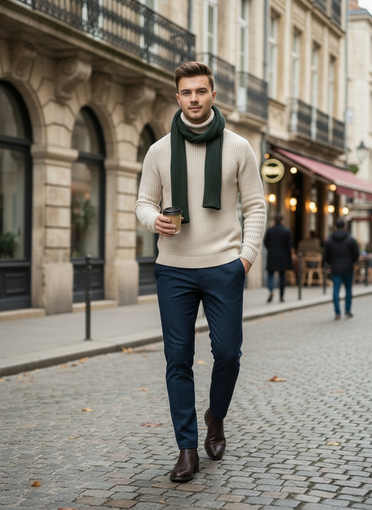 Pantalone Invernale da Uomo Blu con MIcrofantasia