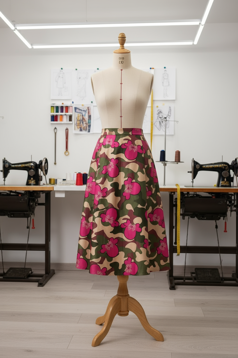 Gonna Mini Me Mimetica Stampa Minnie – Bambina e Adulti Made in Italy