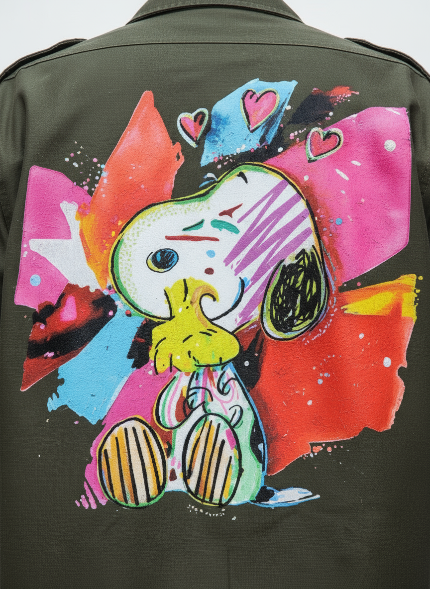Camicia Militare Vintage Snoopy – Stampa Pop Art