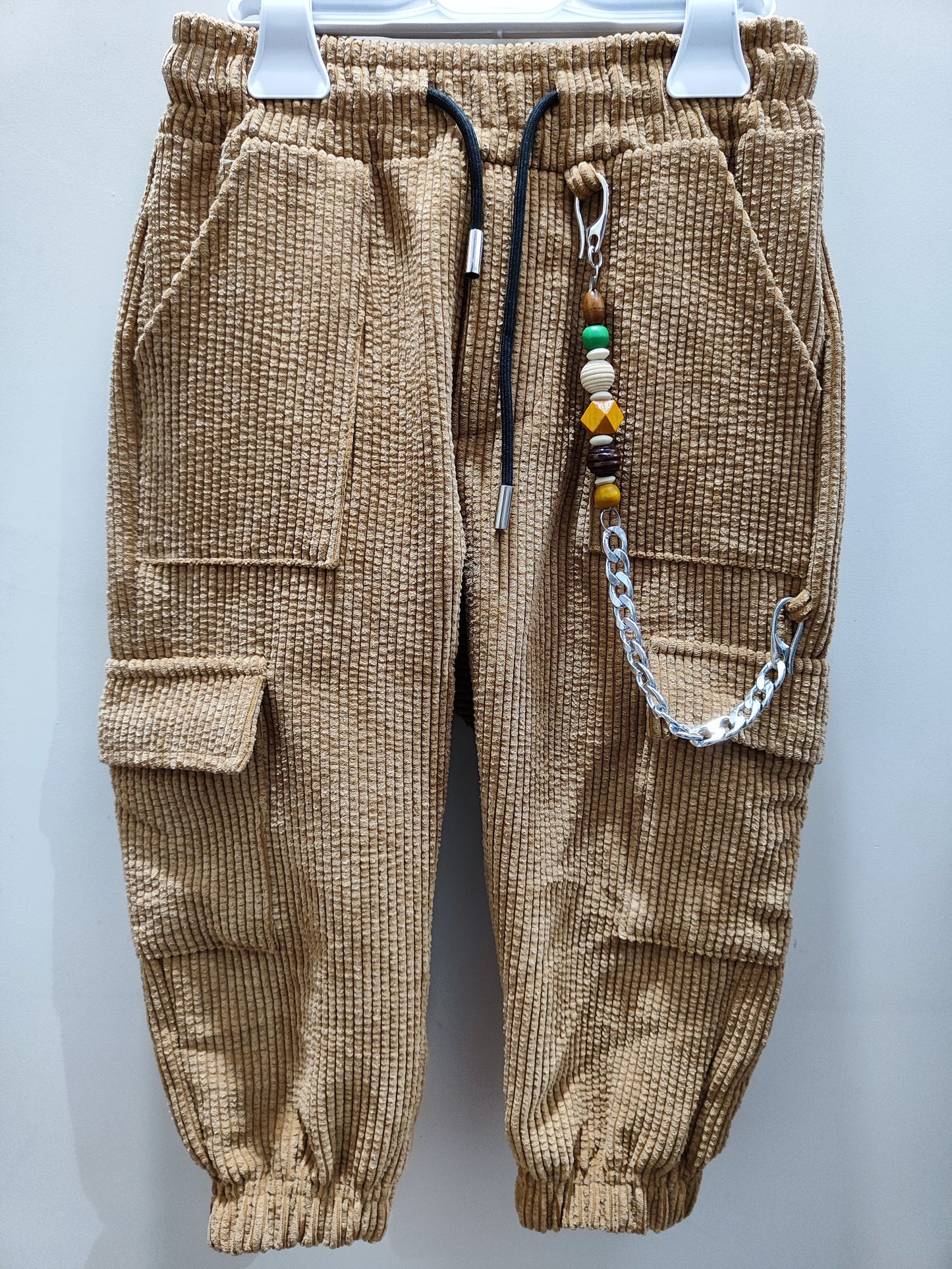 Pantalone Cargo Bambini Velluto Beige Made in Italy – Caldo e Morbido