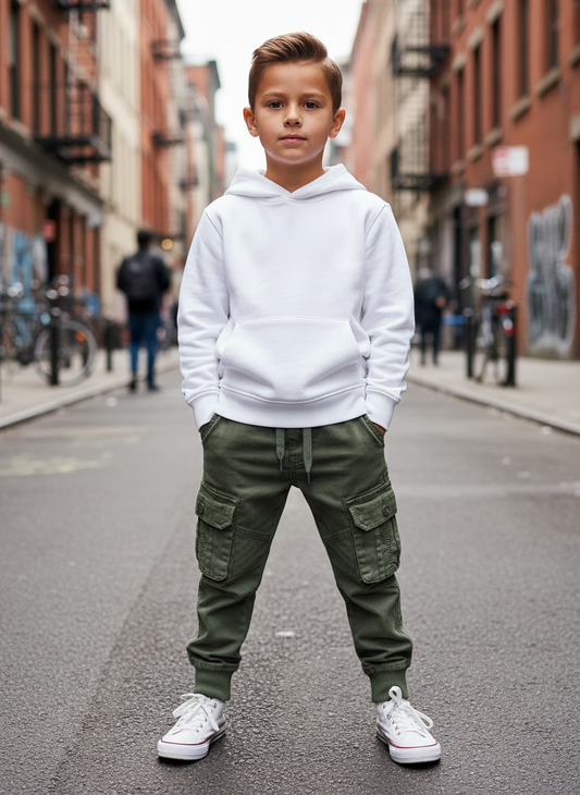 Pantalone Cargo Invernale da Bambini - Colore Verde e Blu