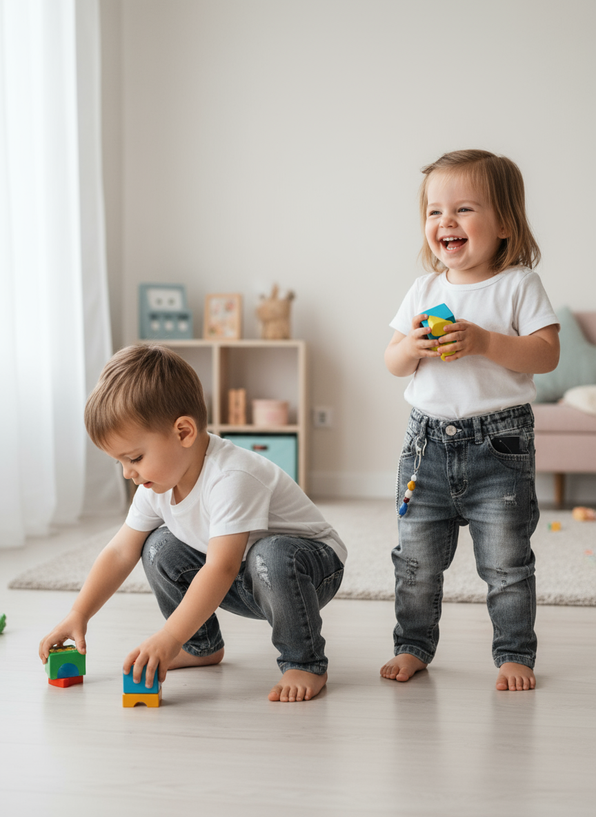 Jeans Baby Nero Consumato Made in Italy – 12-36 Mesi Trendy