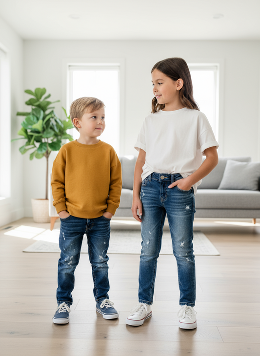 Jeans Bambini Denim Blu Made in Italy – 4-14 Anni Comodi