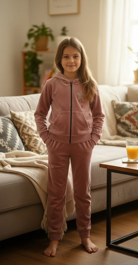 Completo Tuta Bambina Rosa Made in Italy – Elegante e Comodo