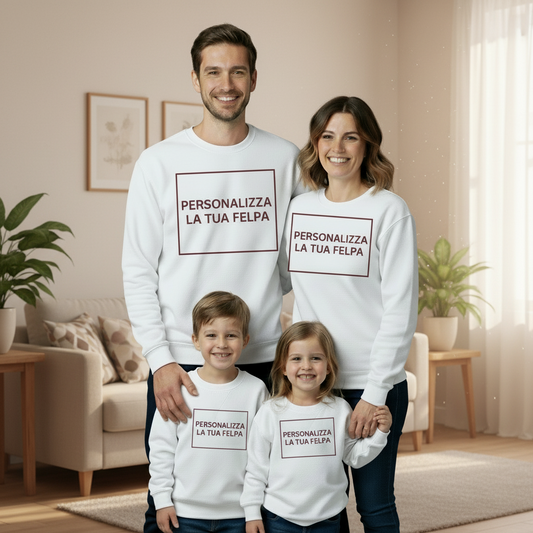 Felpa Personalizzabile Unisex – Stampa Nome Logo Frase | Adulti e Bambini