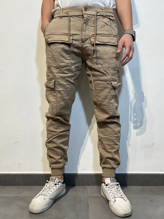 Pantalone Cargo  lungo colore beige
