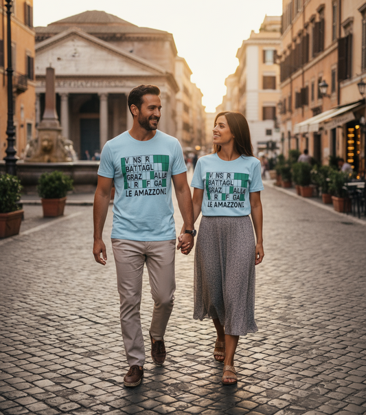 T-Shirt Made in Italy con Stampa LE AMAZZONI – Ruota della Fortuna Signor Giancarlo Cult