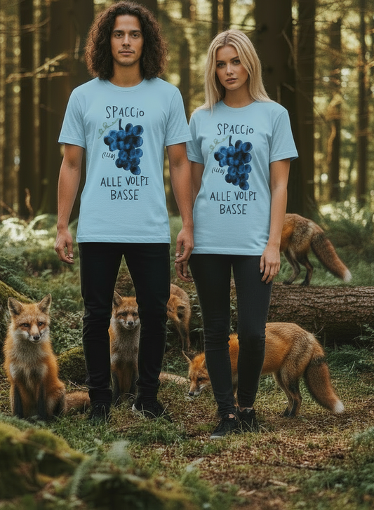 T-Shirt Made in Italy con stampa " SPACCIO UVA ALLE VOLPI BASSE "