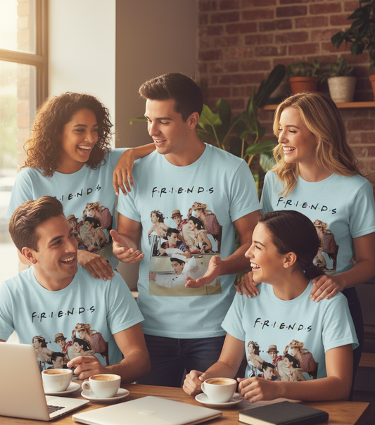 T-Shirt Made in Italy con Stampa FRIEND – Cotone Donna Uomo Amicizia