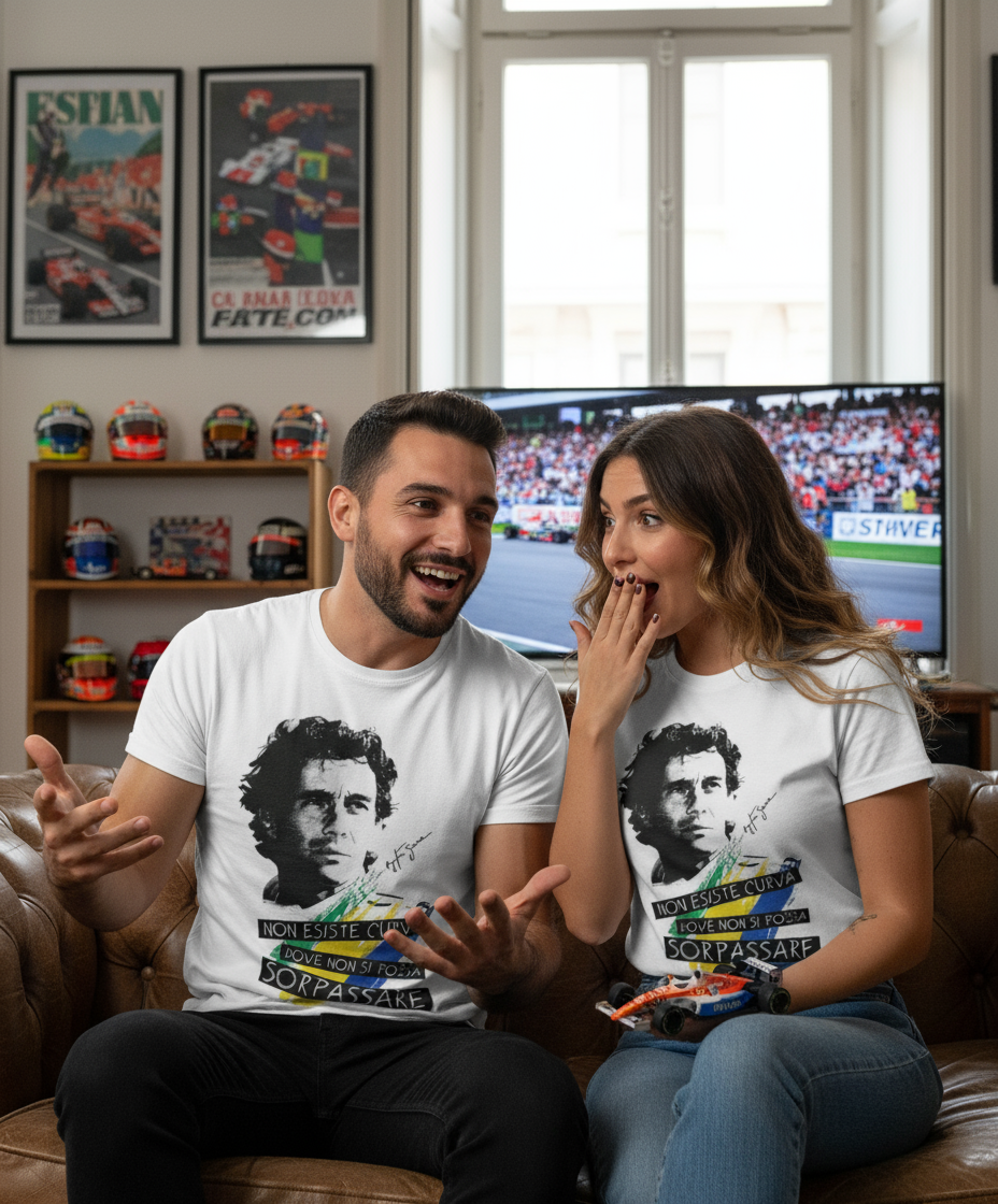 T-Shirt Made in Italy con stampa " AYRTON SENNA "
