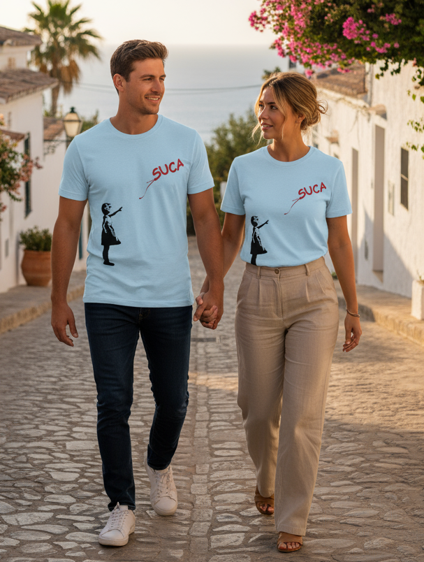 T-Shirt Made in Italy con Stampa Artistica SUCA – Cotone Donna Uomo Unisex